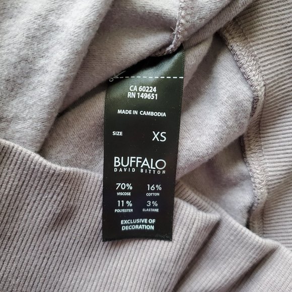 Buffalo David Bitton Leopard Drawstring Hoodie Women's XS Pull-on Sweatshirt NWT - Picture 8 of 9